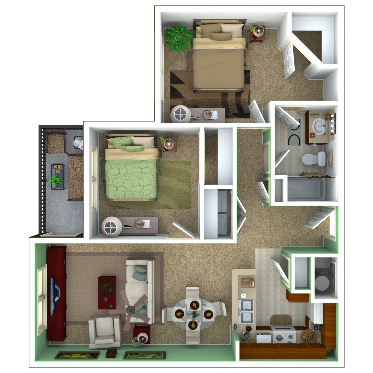 Tranquility Floor Plan 2 bedroom apartment